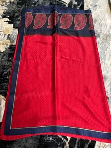 Elegant Red  blue Saree with border