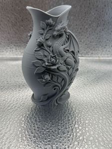 Dragon &amp; Rose Embossed Vase