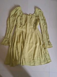 Puff Sleeve Square Neck Dress