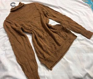 🎉Buy1 Get1 Free🎉Brown Turtleneck Sweater N