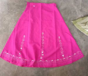 Elegant Pink Embroidered Ethnic Skirt