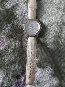 Fossil White Leather Watch