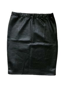Black Textured Faux Leather Mini Skirt