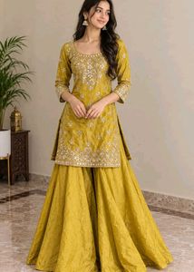 new Mustard kurta set 2 piece