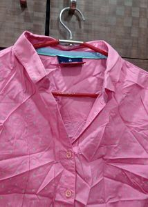 Women Pink Collar Shirt