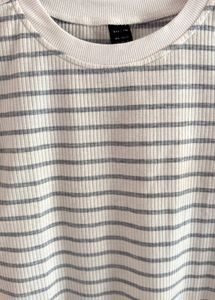Striped Cropped Ribbed T-Shirt