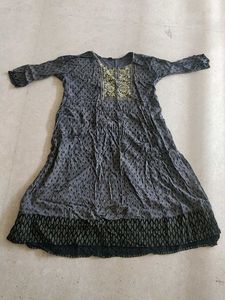 Embroidered Grey Kurta