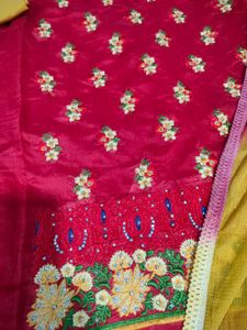 Vibrant Floral Dress Material
