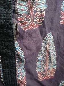 Navy Blue Block Print Kurta
