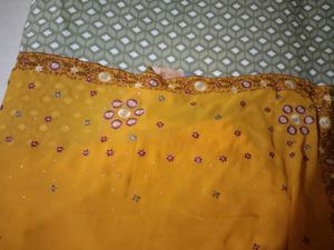 Vibrant Yellow Embellished Saree