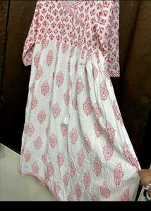 Red &amp; White Printed Dress