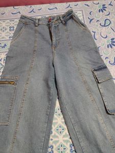 Light Wash Cargo Jeans