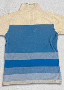 Blue Striped Polo T-Shirt