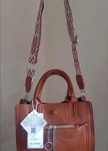Imported Chic Brown Top-Handle Handbag