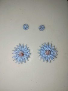 Icy frozen Dainty Flower Stud Earrings