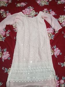 Elegant Pink Embellished Kurti