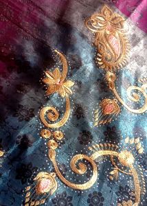 Ombre Velvet Saree with Embroidery