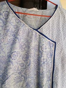 Blue Floral Print Kurta