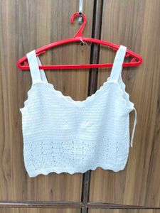 White Crochet Crop Top
