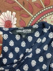 Cute Blue &amp; White Print Dress