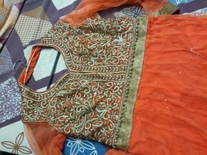 Elegant Peach Embroidered Anarkali