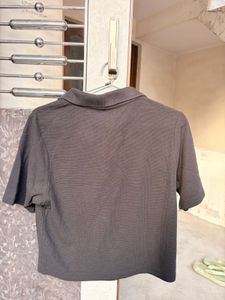 Classic Black Cropped Polo Shirt