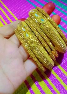 Golden Bridal Kangan - Set of 2