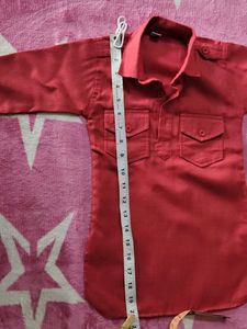 Boys' Red Kurta Pajama Set