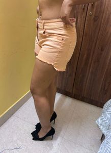 cute peach Denim shorts
