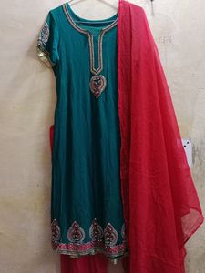 Women's A-line Frock Suit salwar Dupatta