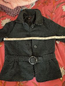 Chic Polka Dot Jacket with Belt