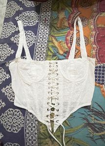 White Lace Corset Top