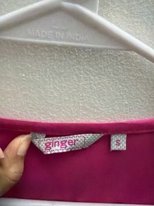 Vibrant Pink Square Neck Top