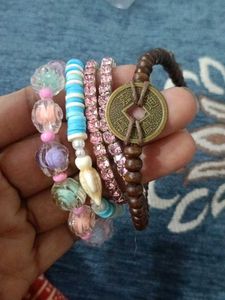 Boho Woven Bracelets with Tassels &amp; Chain combo of
