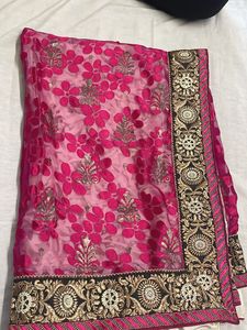 Beautiful Pink Embroidered Saree