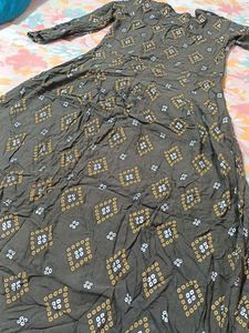 Cotton Blend One Line Henna Kurti