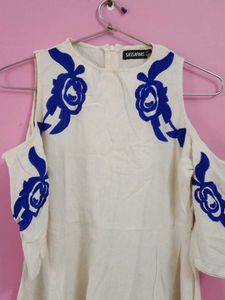 White Embroidered Midi Dress
