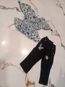 Girls' Cute Top &amp; Black Jeans Outfit