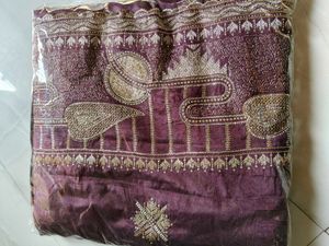 Embroidered Purple Fabric