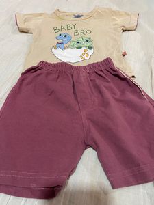 2 Set Baby Dungrees And One Shorts Tshirt Pair