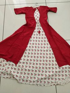 Flower Design Pure Cotton Gaun