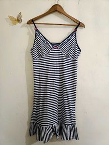 Striped Knit Chemise Dress