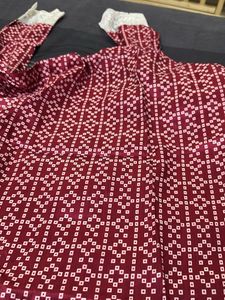 Maroon Ethnic Kurta with Lace Detail