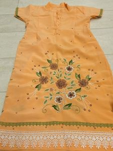 Orange Heavy Work Collar Top Bottom Set