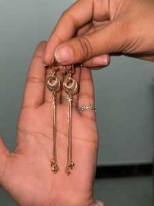 Elegant Gold Drop Earrings with Crystal Accents