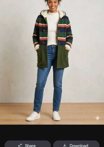 Cozy Striped Hooded Jacket and sweater free