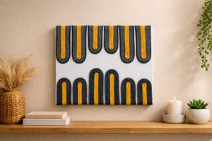 Modern Yarn Art Wall Hanging