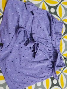 Cute Purple Cut-Out Shorts