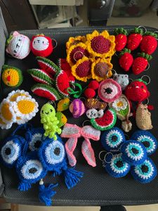 Handmade Crochet Watermelon Keychains