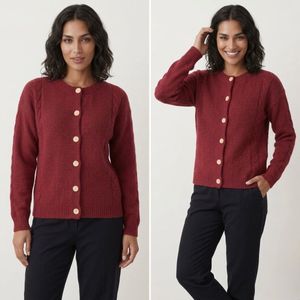 Cozy Cable Knit Button-Up Cardigan